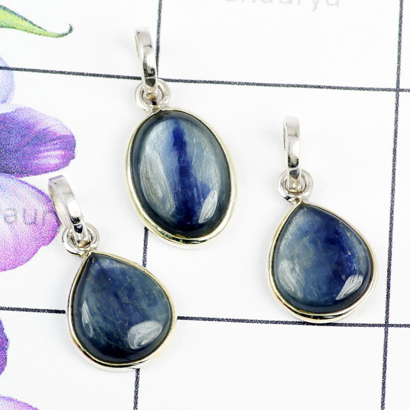 KYNITE CAB G - SBP895- NATURAL GEMSTONE BEAUTIFUL 3PCS BEZEL PENDANTS SET MADE KYNITE CAB G - SBP895- NATURAL GEMSTONE BEAUTIFUL 3PCS BEZEL PENDANTS SET MADE