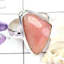RODOCHROSITE B - PSR815-BEAUTIFUL PLAIN SETTING NATURAL GEMSTONE RINGS MADE IN 92