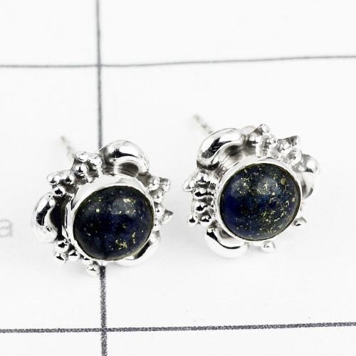 LAPIS E - BLE997-925 STERLING SILVER DESIGNER STUD EARRING WITH MULTI GEMS