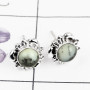DENDRITIC AGATE B - BLE996-ROUND DESIGNER STUD EARRING MULTI GEMSTONE MADE IN 925 ST