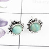 LARIMAR C - BLE996-ROUND DESIGNER STUD EARRING MULTI GEMSTONE MADE IN 925 ST