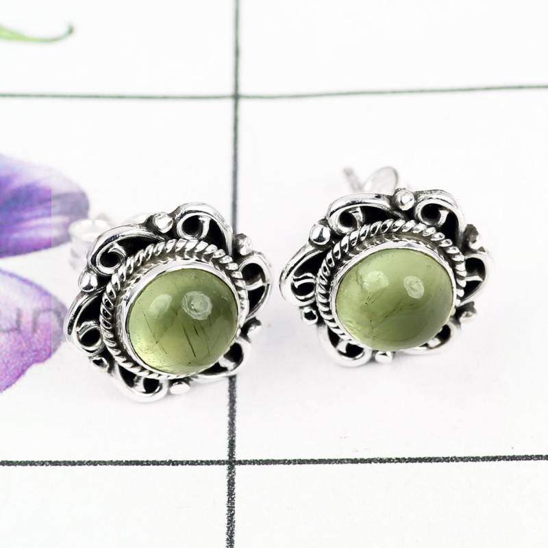 PRYNITE D - BLE994-NATURAL GEMSTONE DESIGNER STUD EARRING WITH 925 STERLING PRYNITE D - BLE994-NATURAL GEMSTONE DESIGNER STUD EARRING WITH 925 STERLING
