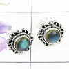 LABRADORITE CAB G - BLE994-NATURAL GEMSTONE DESIGNER STUD EARRING WITH 925 STERLING