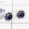 AMETHYST CAB G - BLE992-925 STERLING SILVER BEAUTIFUL STUD EARRING MULTI GEMSTONE