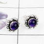 AMETHYST CAB G - BLE992-925 STERLING SILVER BEAUTIFUL STUD EARRING MULTI GEMSTONE