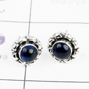 KYNITE H - BLE992-925 STERLING SILVER BEAUTIFUL STUD EARRING MULTI GEMSTONE