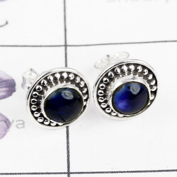 KYNITE H - BLE991-NATURAL GEMSTONE WITH 925 STERLING SILVER BEAUTIFUL STUD