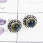 LABRADORITE CAB O - BLE991-NATURAL GEMSTONE WITH 925 STERLING SILVER BEAUTIFUL STUD
