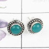 BLUE CHALCEDONY D - BLE990-HANDMADE DESIGNER STUD EARRING MULTI GEMSTONE WITH 925 ST