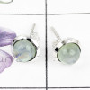 RAINBOW MOONSTONE E - BLE989-NATURAL GEMSTONE PLAIN STUD EARRINGS MADE IN 925 STERLING