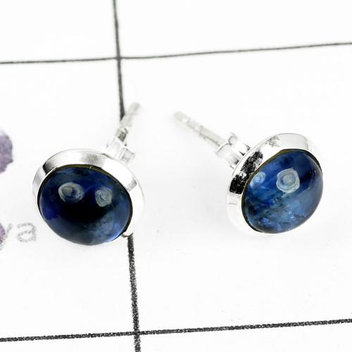 KYNITE C - BLE988-PLAIN STUD EARRINGS MADE IN 925 STERLING SILVER MULTI GEM KYNITE C - BLE988-PLAIN STUD EARRINGS MADE IN 925 STERLING SILVER MULTI GEM