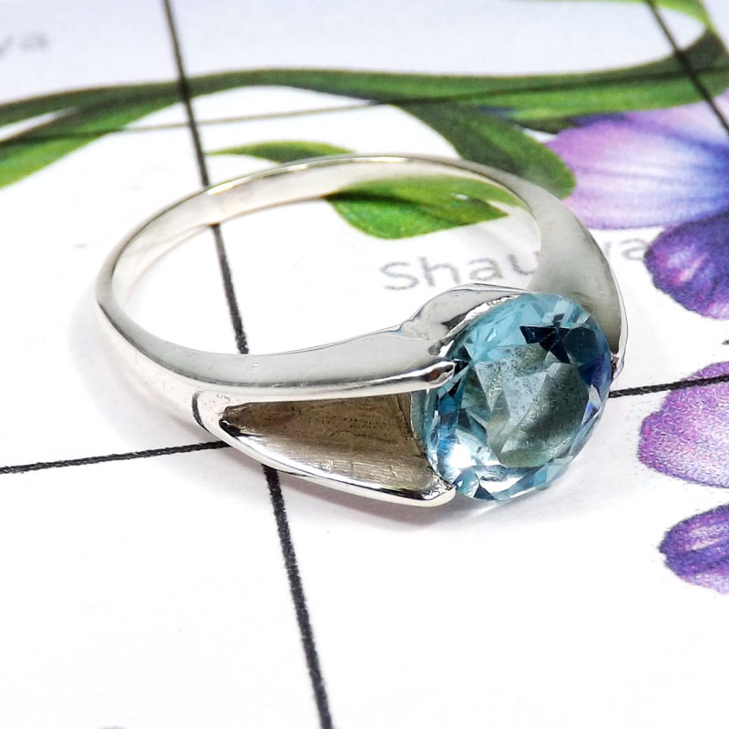 Blue Topaz B - SCR880-EXCLUSIVE NEW DESIGNER CASTING RINGS WITH 925 STERLING SI