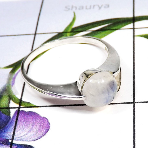 Rainbow Moonstone Cab B - SCR879-925 Sterling Silver Fabulous Casting Rings With Multi Gem Rainbow Moonstone Cab B - SCR879-925 Sterling Silver Fabulous Casting Rings With Multi Gem