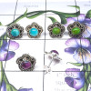 3pcs Multi Cab Gemstone Earrings O - SSE882-Wholesale 3Pcs Designer Stud Earrings Manufactured 925 St