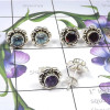3pcs Blue Topaz,Amethyst,Garnet Earrings Lot B - SSE879-925 Sterling Silver Wholesale 3Pcs Designer Stud Earrings