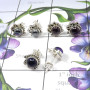 3pcs Hematite,Garnet,Amethyst Lot A - SSE878-Indian Factory Made Wholesale 3pcs Stud Earrings Lot With
