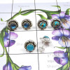 3pairs Labradorite,Turquoise,Chalcedony Lot C - SSE876-6mm Round Wholesale 3 Pairs Designer Stud Earrings Lot of