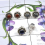 3pairs Mahagony,Snowflake,Kyanite Lot E - SSE876-6mm Round Wholesale 3 Pairs Designer Stud Earrings Lot of
