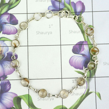 Golden Rutile F - SBB904-New Fabulous Bezal Bracelets With Multi Round Shape Gemst Golden Rutile F - SBB904-New Fabulous Bezal Bracelets With Multi Round Shape Gemst