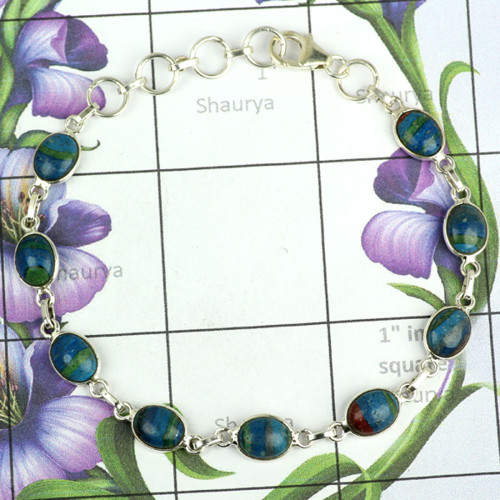 Rainbow Celsilica B - SBB902-925 Sterling Silver Stunning Bezal Bracelets Wit Rainbow Celsilica B - SBB902-925 Sterling Silver Stunning Bezal Bracelets Wit