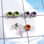 3Pairs Amethyst,Peridot,Carnelian D - SSE872-Wholesale 3Pairs 5mm Round Shape Designer Stud Earrings L