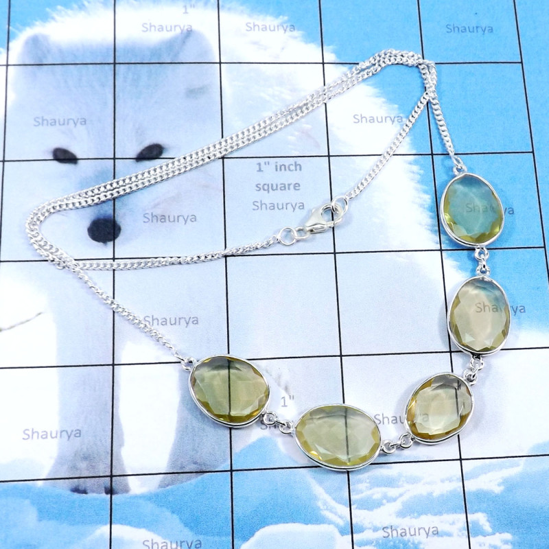 21inch Yellow Hydro Glass F - BZN990-Exclusive Bezal Necklaces With Multi Gemstones & 925 Ster 21inch Yellow Hydro Glass F - BZN990-Exclusive Bezal Necklaces With Multi Gemstones & 925 Ster