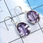 Amethyst Cut E - BZE831-Original Amethyst Cut Gemstone Bezel Earrings Manufacture