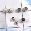 3Pairs Pearl,Dendritic Agate,Sujilite D - SSE867-3Pairs Wholesale 5mm Round Stud Earrings Lot of 925 Sterl