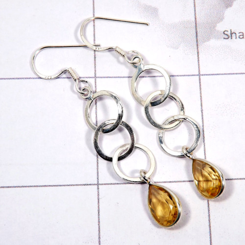Citrine O - BZE828-925 Solid Sterling Silver  Gorgeous Designs Indian Factor