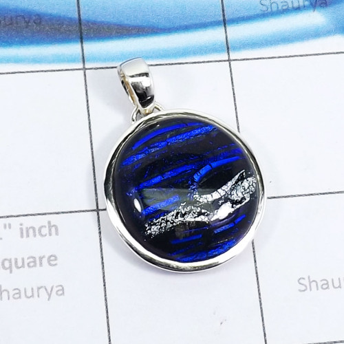 Dichroic Glass H - ISP788-Wholesale Plain Setting Pendants of Exclusive Dichroic Gl