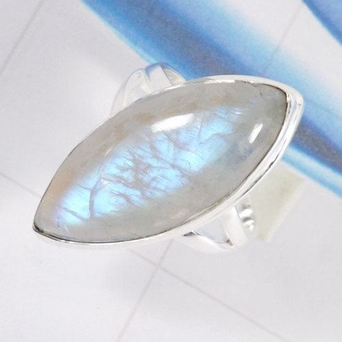 Rainbow Moonstone A - PSR812-925 Sterling Silver Fashionable Design Rainbow Moonstone Rainbow Moonstone A - PSR812-925 Sterling Silver Fashionable Design Rainbow Moonstone