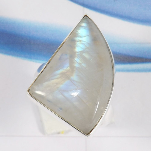 Rainbow Moonstone D - PSR812-925 Sterling Silver Fashionable Design Rainbow Moonstone Rainbow Moonstone D - PSR812-925 Sterling Silver Fashionable Design Rainbow Moonstone