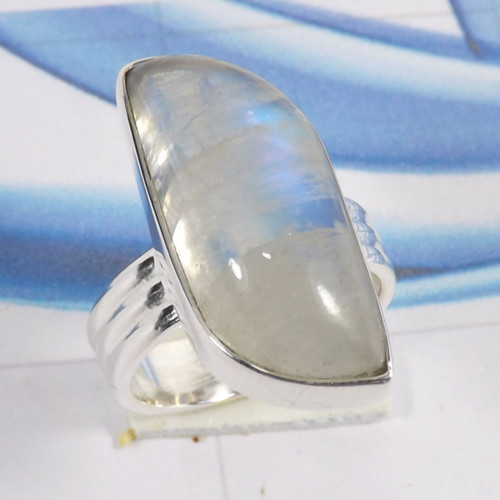Rainbow Moonstone I - PSR812-925 Sterling Silver Fashionable Design Rainbow Moonstone Rainbow Moonstone I - PSR812-925 Sterling Silver Fashionable Design Rainbow Moonstone