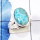 Larimar Stacking Ring E - STK983-Preety Womens Stacking Rings of Origianl Larimar Gemstone