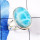 Larimar Stacking Ring O - STK983-Preety Womens Stacking Rings of Origianl Larimar Gemstone