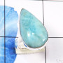 Larimar Stacking Ring D - STK982-Graceful Stacking Rings of Natural Larimar Gemstone & 925