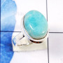 Larimar Stacking Ring E - STK982-Graceful Stacking Rings of Natural Larimar Gemstone & 925