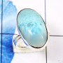 Larimar Stacking Ring F - STK982-Graceful Stacking Rings of Natural Larimar Gemstone & 925