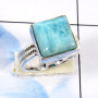 Larimar Stacking Ring A - STK981-Wholesale StAcking Rings of Fabulous Geniune Larimar Gems