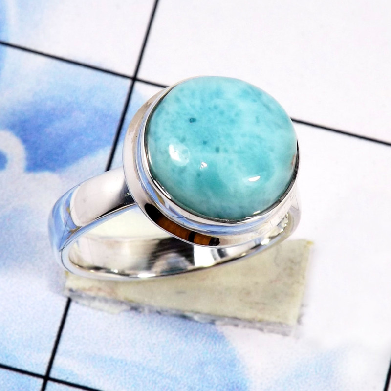 Larimar Stacking Ring C - STK981-Wholesale StAcking Rings of Fabulous Geniune Larimar Gems Larimar Stacking Ring C - STK981-Wholesale StAcking Rings of Fabulous Geniune Larimar Gems