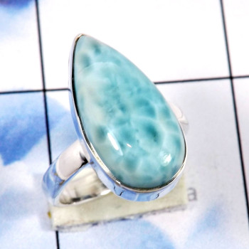 Larimar Stacking Ring D - STK981-Wholesale StAcking Rings of Fabulous Geniune Larimar Gems Larimar Stacking Ring D - STK981-Wholesale StAcking Rings of Fabulous Geniune Larimar Gems