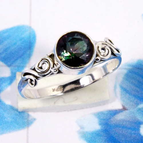 Mystic Quartz A - RBS968-Handmade Design Semiprecious Gemstone 925 Sterling Silver