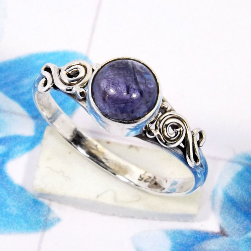Tanzanite Cab C - RBS968-Handmade Design Semiprecious Gemstone 925 Sterling Silver