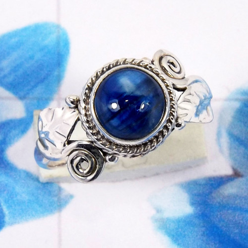 Kyanite Cab D - RBS967-New Design 925 Sterling Silver Ring Made in Natural Gemst