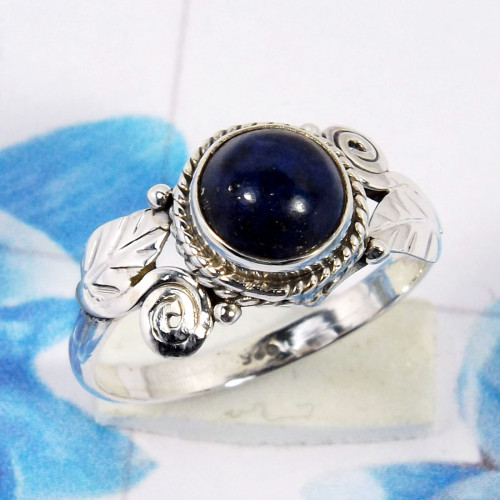 Lapis Lazuli G - RBS967-New Design 925 Sterling Silver Ring Made in Natural Gemst