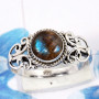 Labradorite Cab B - RBS966-925 Sterling Silver Glamorous Handmade Designer Fancy Rin