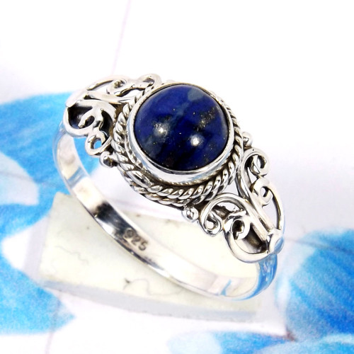 Lapis Lazuli C - RBS966-925 Sterling Silver Glamorous Handmade Designer Fancy Rin Lapis Lazuli C - RBS966-925 Sterling Silver Glamorous Handmade Designer Fancy Rin