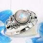 Rainbow Moonstone H - RBS966-925 Sterling Silver Glamorous Handmade Designer Fancy Rin