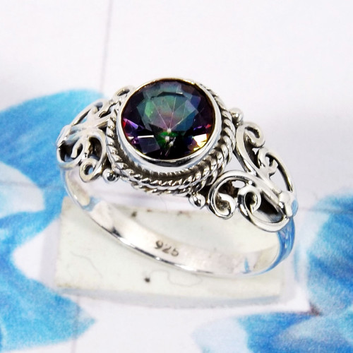 Mystic Quartz O - RBS966-925 Sterling Silver Glamorous Handmade Designer Fancy Rin Mystic Quartz O - RBS966-925 Sterling Silver Glamorous Handmade Designer Fancy Rin
