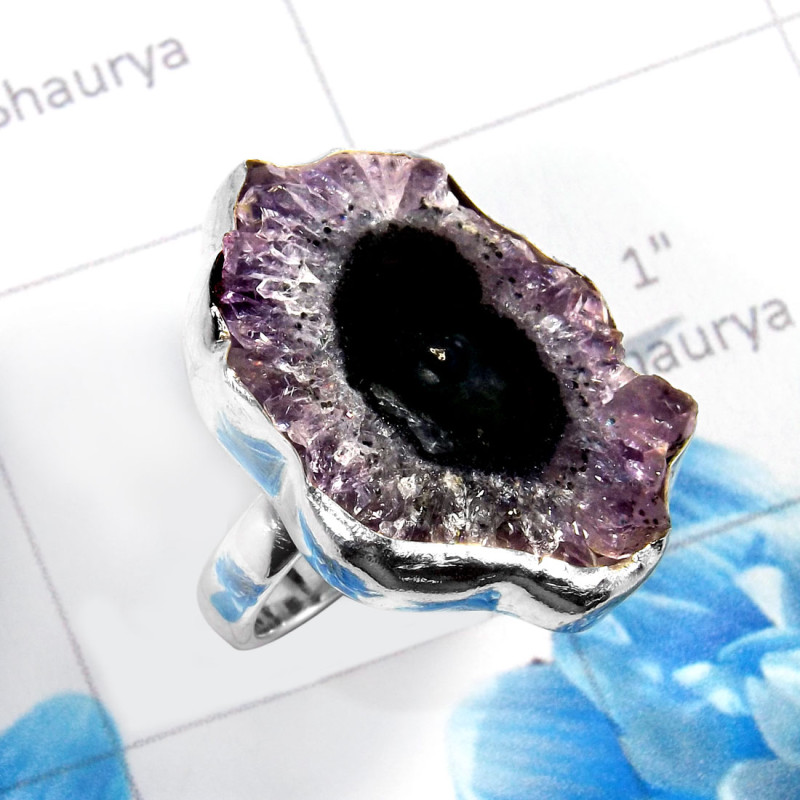 Amethyst Stalactite C - PSR806-925 Sterling Silver Indian Wholesale Designer Gemstone Am Amethyst Stalactite C - PSR806-925 Sterling Silver Indian Wholesale Designer Gemstone Am
